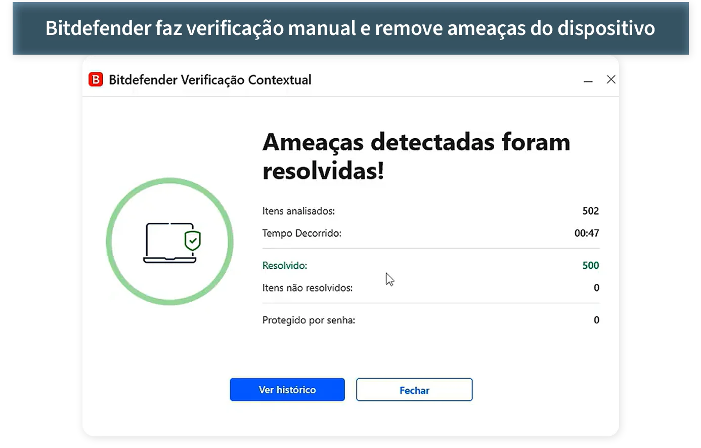 Aba de proteção do Bitdefender mostrando recursos gratuitos e pagos