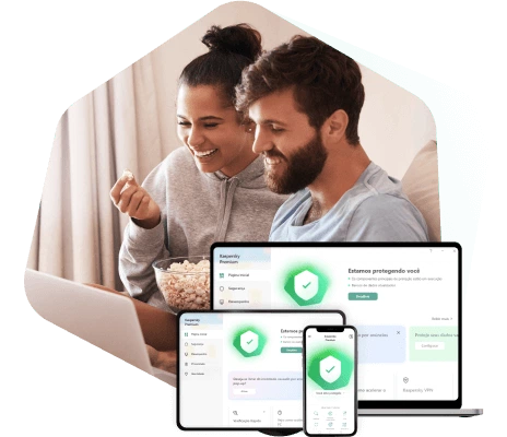 Kaspersky Antivírus — mockup do produto